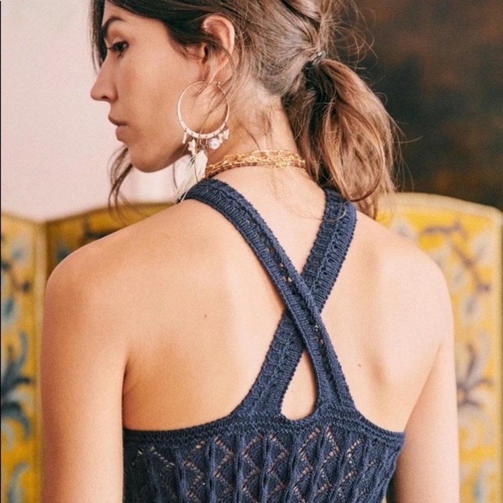 NWT Sézane Jessica Top | FR XXL | Navy (Marine)